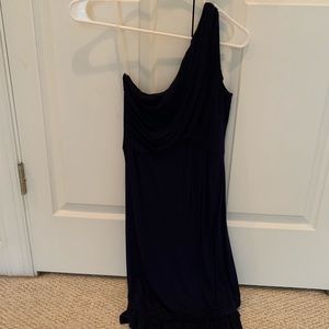 One Shoulder Navy Dress